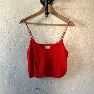 Wilfred Free x Aritzia Red Thin Strap Tank Crop Top